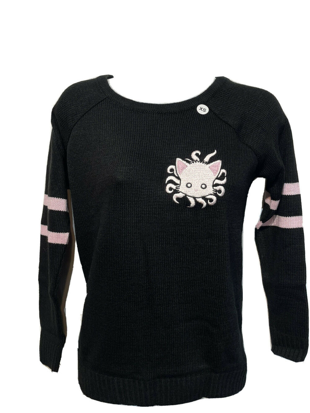 Welovefine Tentacle Kitty Pink Black Pullover Sweater Women’s Size XS